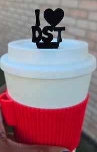 "I Love DST" Hot Drink Lid Accessory/Decor