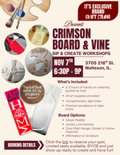 Load image into Gallery viewer, Crimson Board &amp; Vine - November 7th @ 6:30P (9 SPACES AVAILABLE)